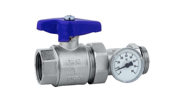 ბურთულა ვენტილი ტემპერატურის მაჩვენებლით POLETTI